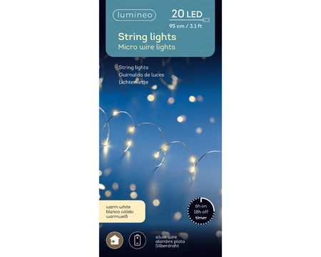Micro kerstverlichting LED 95cm - 20 lampjes