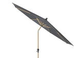 Platinum parasol met antraciet doek en teakhouten paal, scharnierend frame