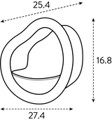 Line-art pictogram van vogelvoederbak in bruin en wit