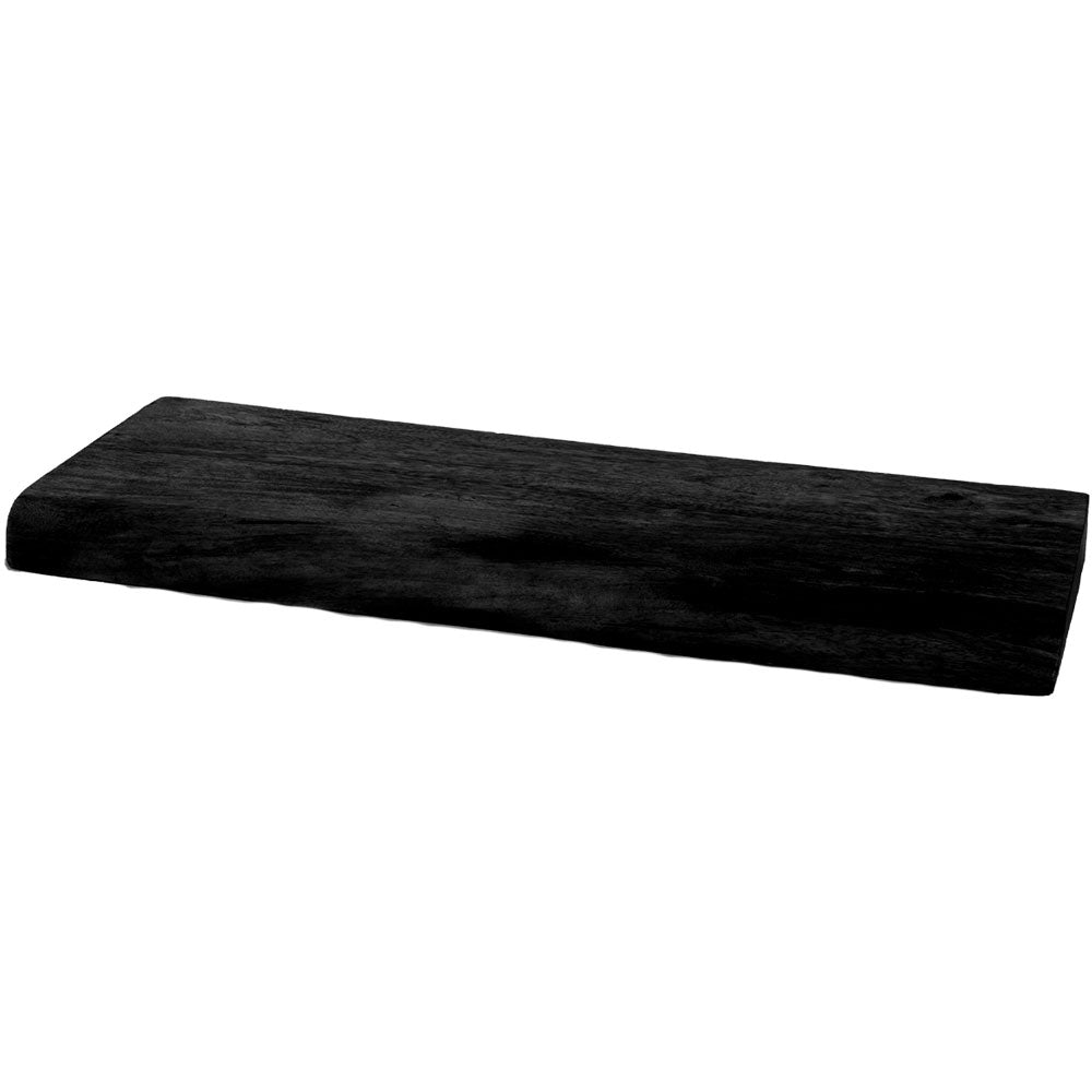 Zwarte wandplank van mangohout, 140 cm, rechthoekige vorm