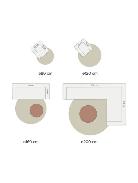 Vloerkleed Velluto Choco - Rond ø200 cm