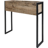 Plantenbak Faab 72 cm met houten bak en zwarte metalen poten, zonder plant