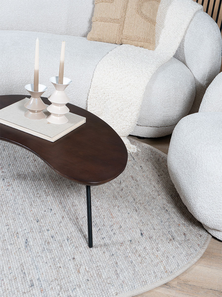 Vloerkleed Scott Donker Beige Rond ø160 cm