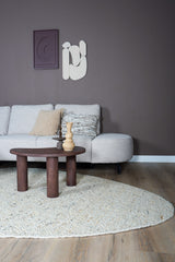 Vloerkleed ovaal, kiezelstructuur, licht beige met subtiele spikkels