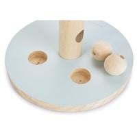 Beeztees speeltoren met mint ronde voet, houten paal en losse houten balletjes
