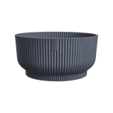 Elho vibes fold bowl 25 cm antraciet: geribbelde schaal met elho-logo