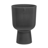 Elho plantenbak Vibes fold coupe 14 cm, antraciet geribbelde coupe met uitsparing bovenin.