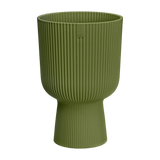 Elho Vibes fold plantenbak, olijfgroen, bovenaanzicht met ribbels