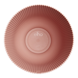 Elho bloempot bovenaanzicht met Elho-logo, delicate roze, geribde rand