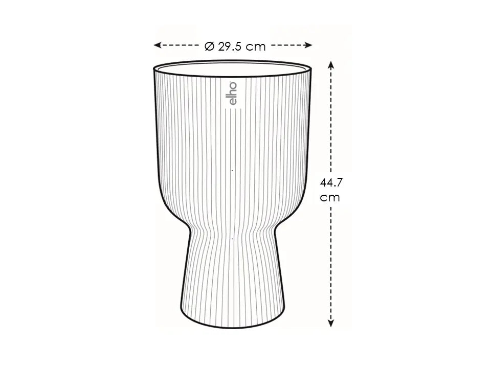 Elho Vibes fold plantenbak 30 cm, schets met Ø29,5 cm en hoogte 44,7 cm