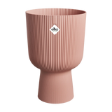 Elho vibes fold coupe bloempot, delicate roze, geribd design met logo