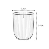 Schematische tekening bloempot met ribbelwand, 13,2×15,2 cm