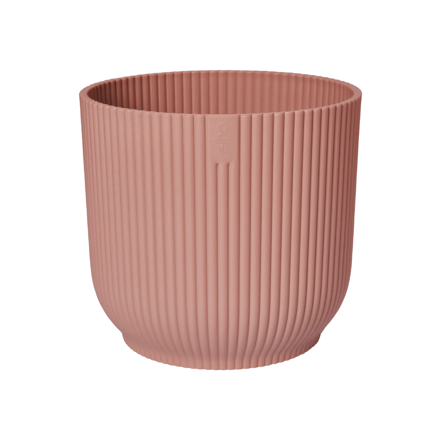 Elho ronde plantenbak delicate roze, geribbelde ribben en open rand