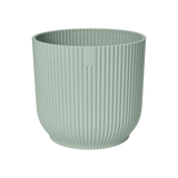 Mini plantenbak met verticale ribbels, ronde vorm, sorbetgroene kleur