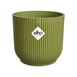 Ronde plantenpot Elho Vibes Fold, varengroen, met ingedrukt elho-logo