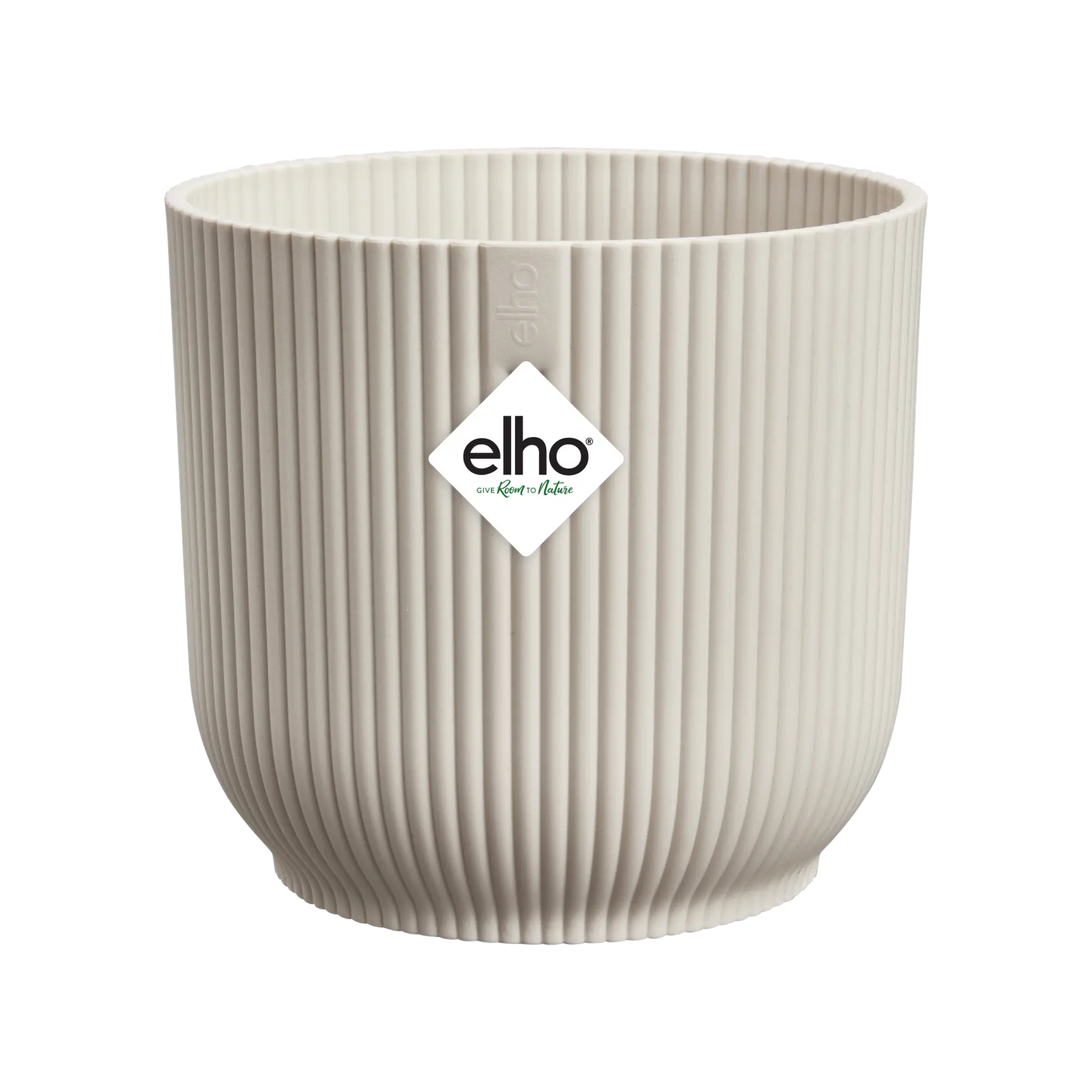 Elho mini bloempot, rond, geribd linnen wit