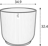 Elho Vibes fold plantenpot, ribbelvorm, wit linnen, contourweergave