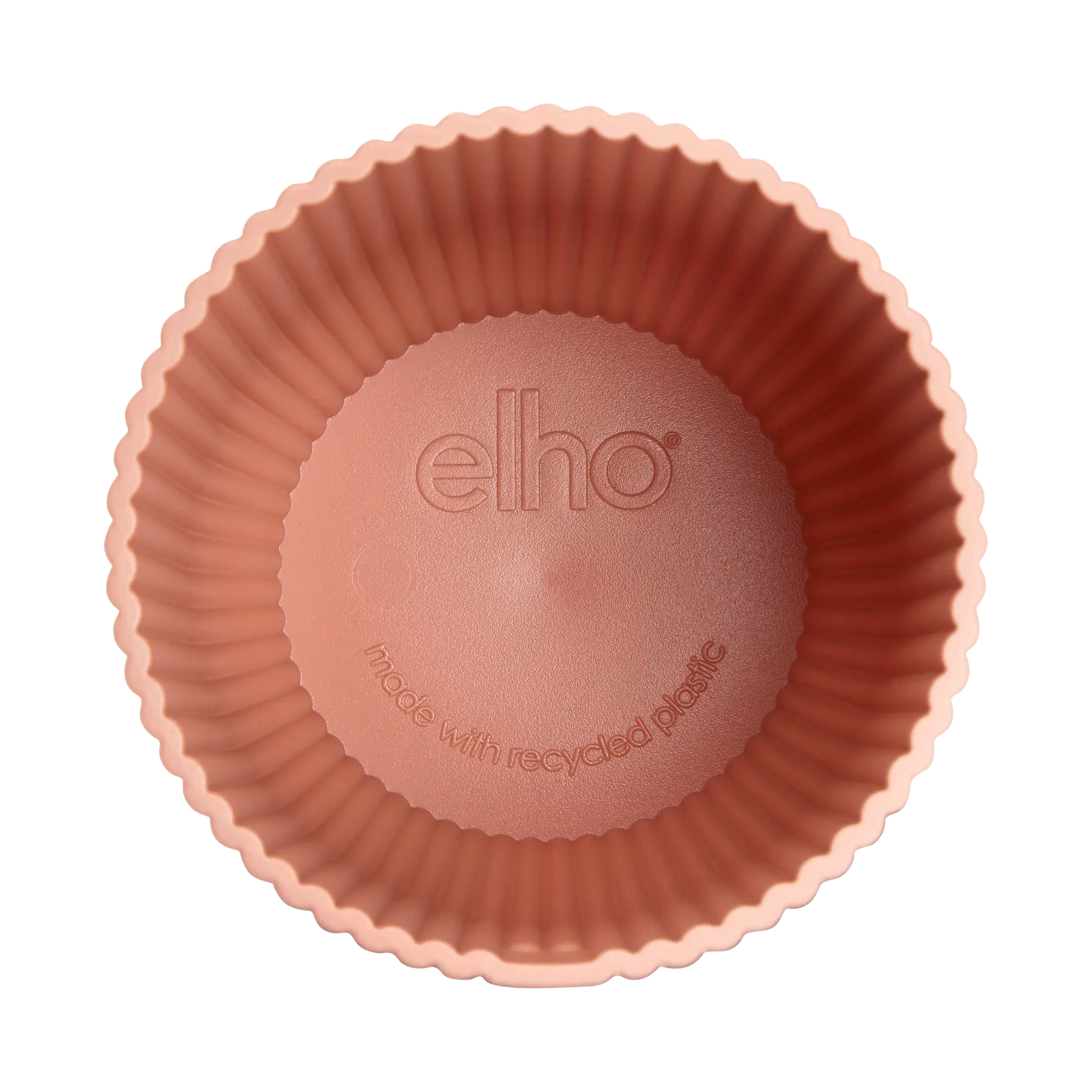 Mini elho bloempot bodem met geribbelde rand, delicate roze
