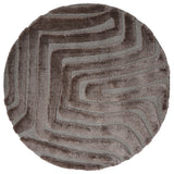 Rond vloerkleed met abstract banenpatroon in bruin en grijs, ø160 cm
