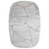 Vloerkleed met ronde hoeken, lichtbeige/grijze steentjesprint