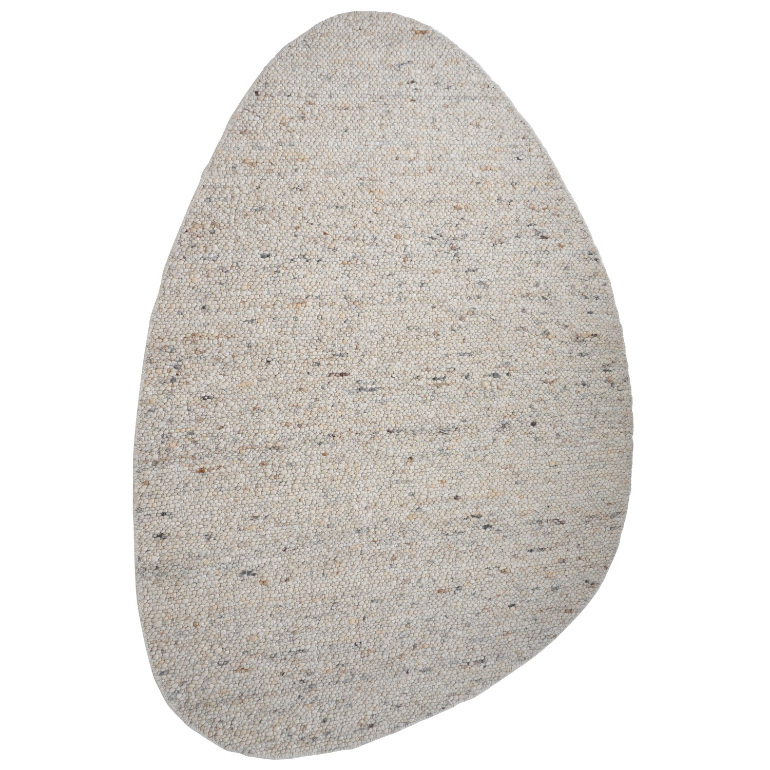 Vloerkleed, kiezellook, ovaal, licht beige met kleine donkere spikkels