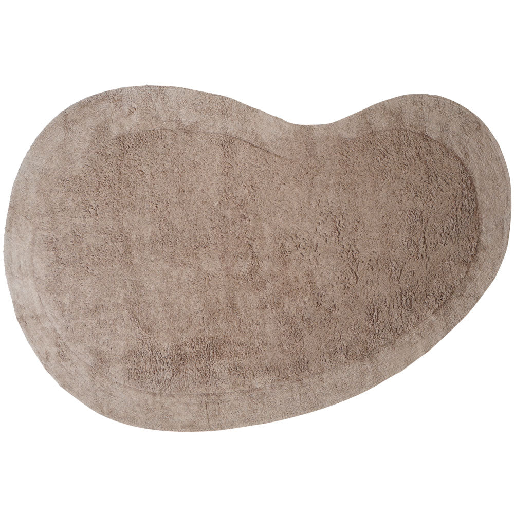 Wasbaar vloerkleed, taupe met hartvormig design en zachte pool