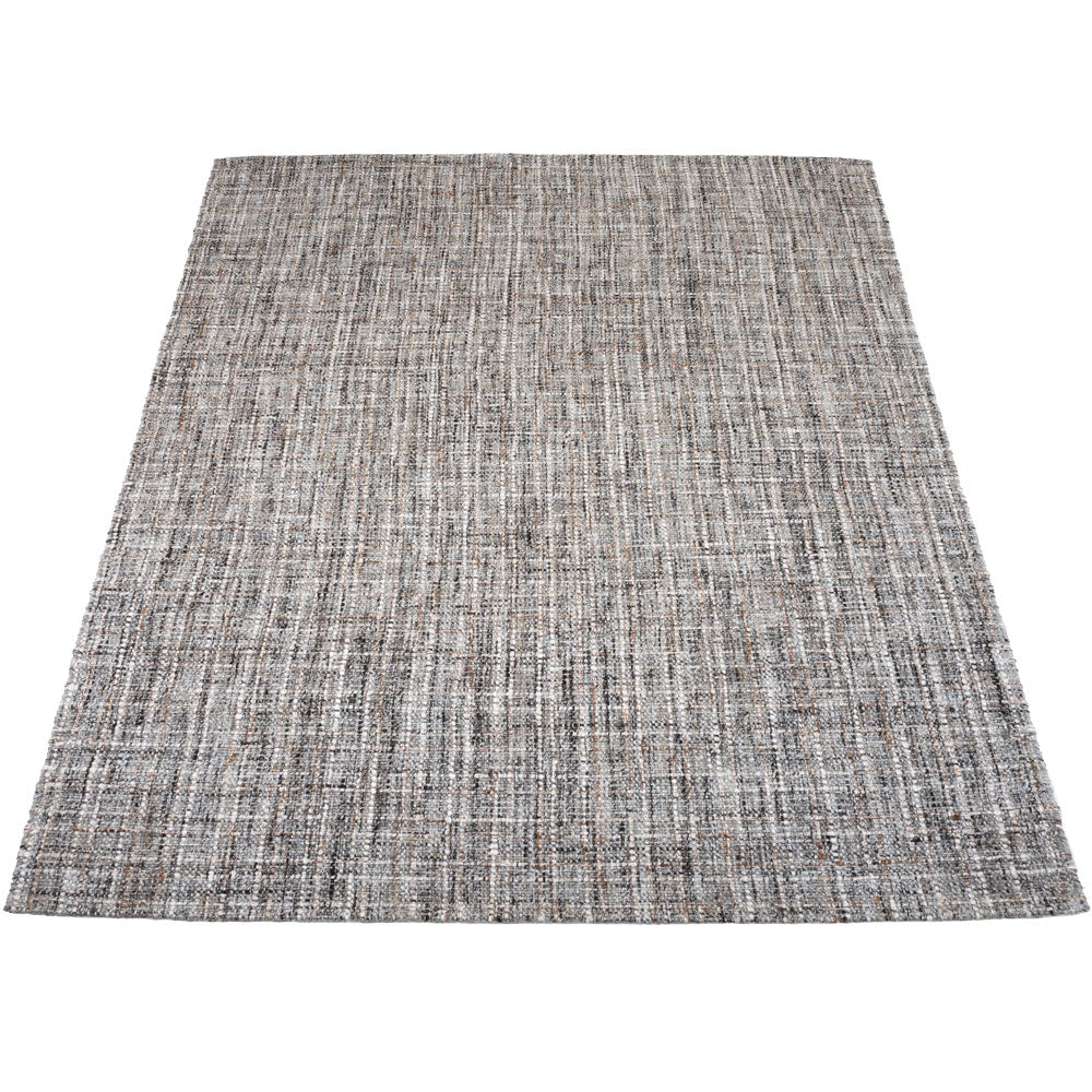 Vloerkleed met grijs-beige geweven look en fijn patroon, rechthoekig formaat