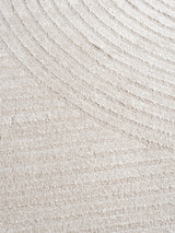 Beige vloerkleed met fijne weving en subtiele stippelstructuur