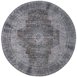 Rond vloerkleed met blauwgrijs abstract patroon en multikleuren, ø200 cm