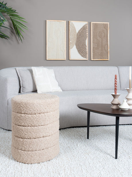 Poef Rosa Beige 53 x ø43 cm