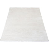Vloerkleed Nina met crème effen pool en rechte randen, formaat 80x150 cm