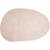 Beige vloerkleed, ovale vorm, concentrische randen