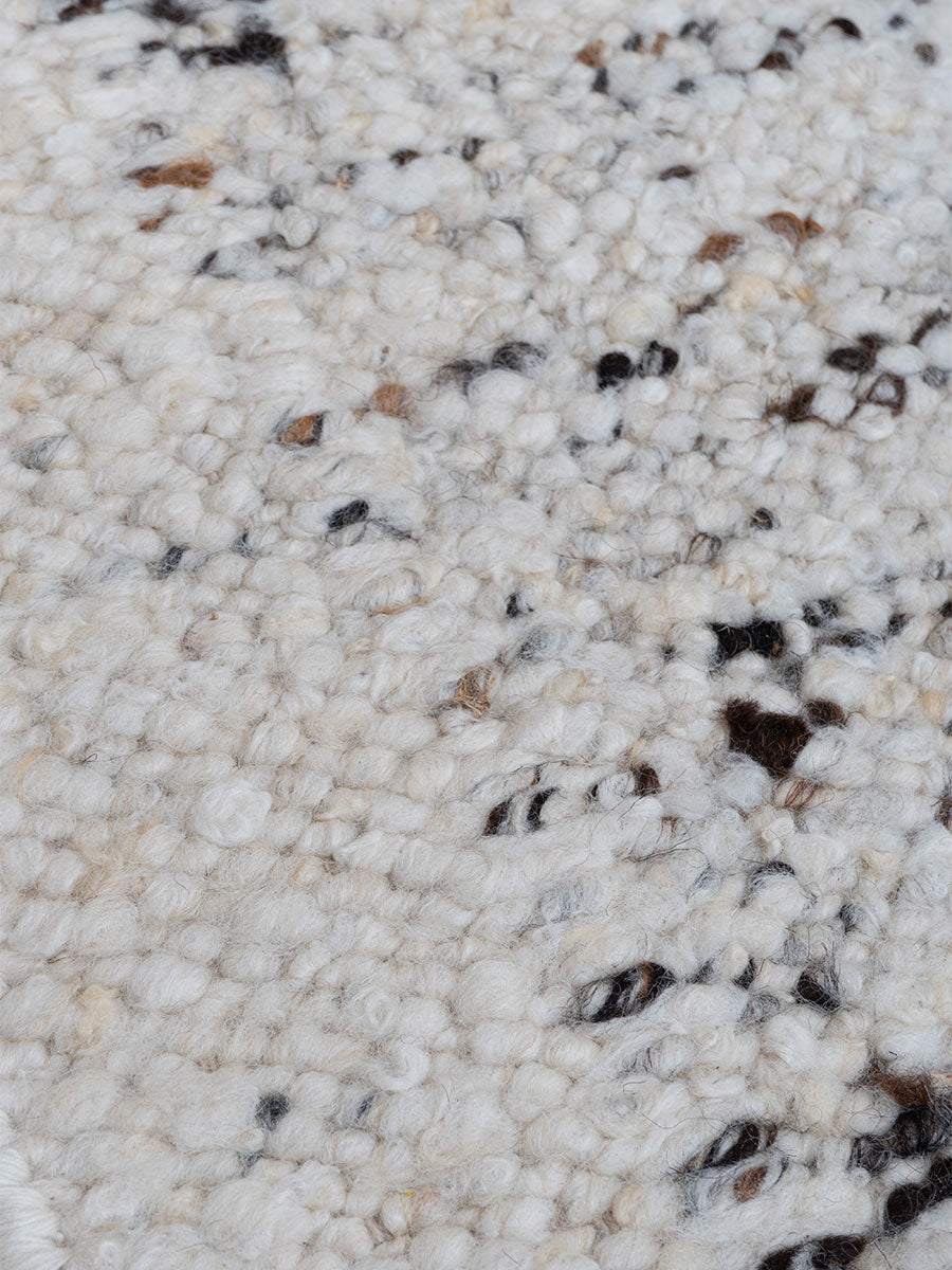 Vloerkleed-nabijheid: witte pool met zwarte en bruine kleurvlokken