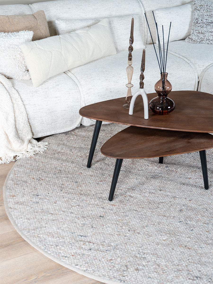 Vloerkleed Stone Donker Beige 417 - Rond ø160 cm