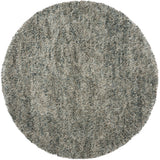 Rond vloerkleed met grijsgroene, gemêleerde pool