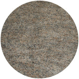 Rond vloerkleed met multicolor, grove pool en ronde rand; grijs-bruin tinten