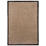 Wollen wanddecoratie met franjes, rechthoekige beige textuur met golvend patroon
