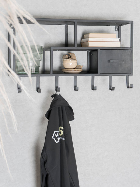 Wandkast - Kapstok Huub Zwart Mangohout - Rechts