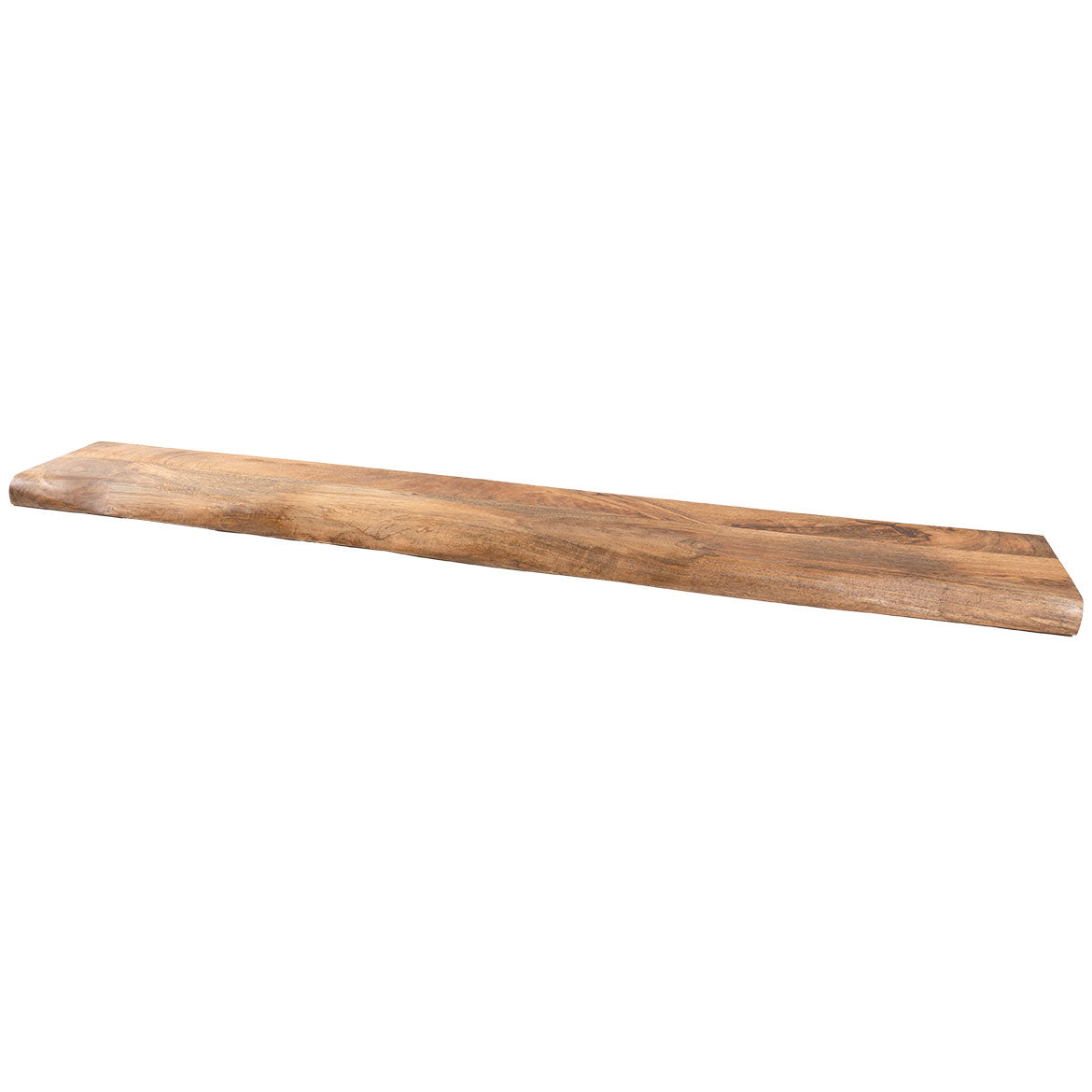 Mangohouten wandplank, lange plank met afgeronde randen