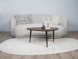 Rond vloerkleed naturel lichtbeige met zachte pool