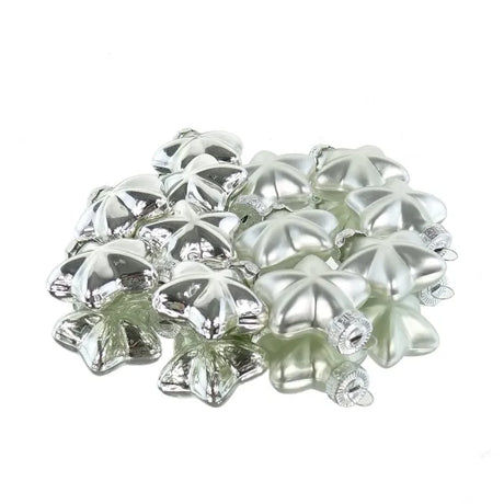 Kerststerren 12 stuks zilver D4,0 cm - Decoris