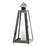 Piramide lantaarn S met kaars in open metalen frame