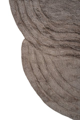 Wasbaar vloerkleed, taupe close-up met concentrische golfstructuur